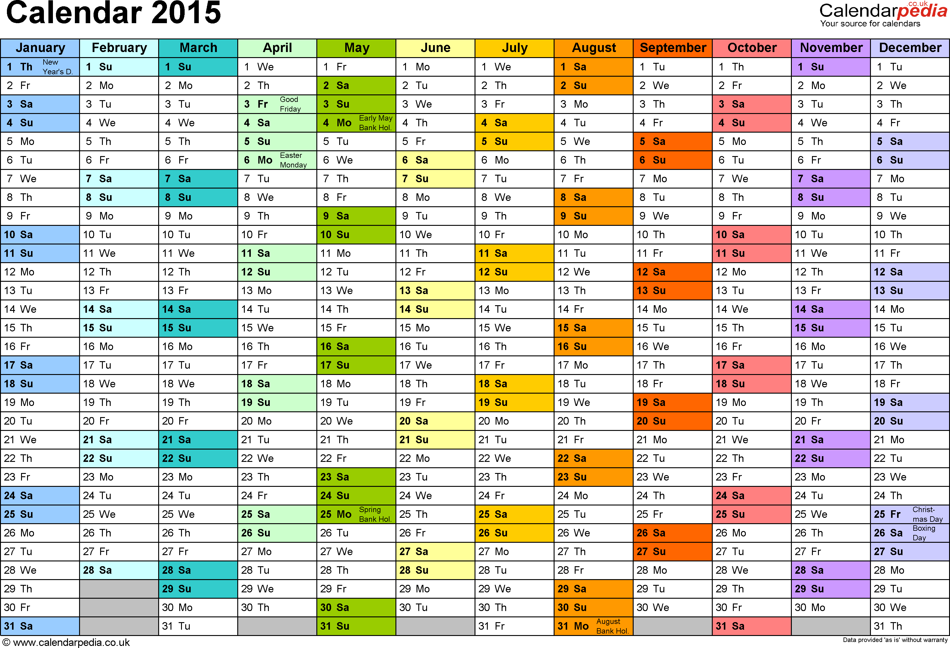 Weekly Year Calendar Year 2015 Calendar Monthly Pbzlqv