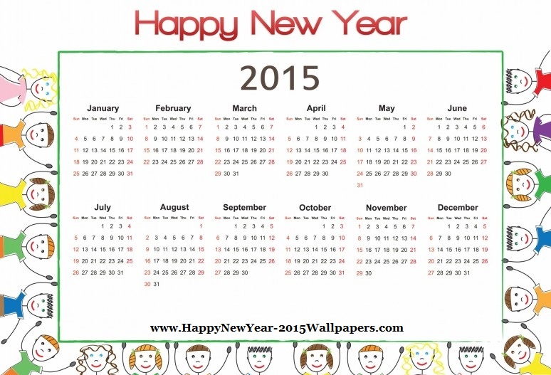 Happy New Year 2015 Calendar