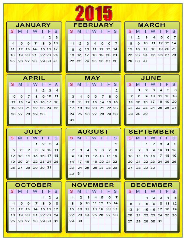Calendar 2015 Free Stock Photo - Public Domain Pictures
