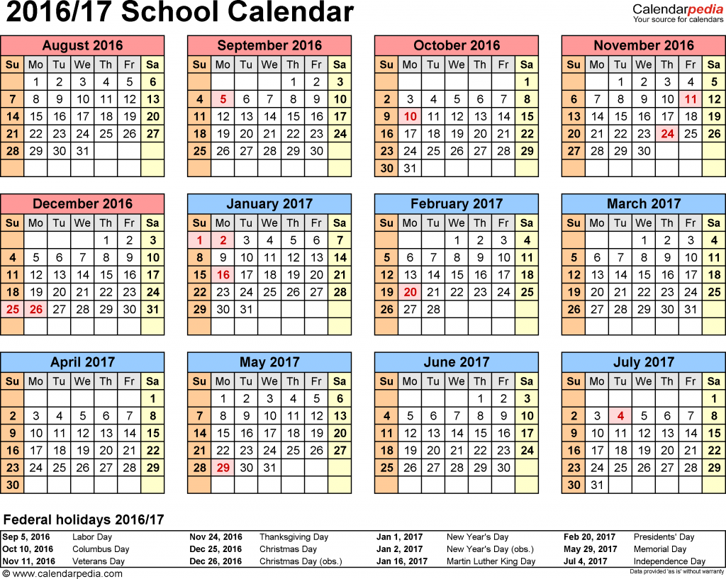 Calendar With Holidays 2016 2856x2278