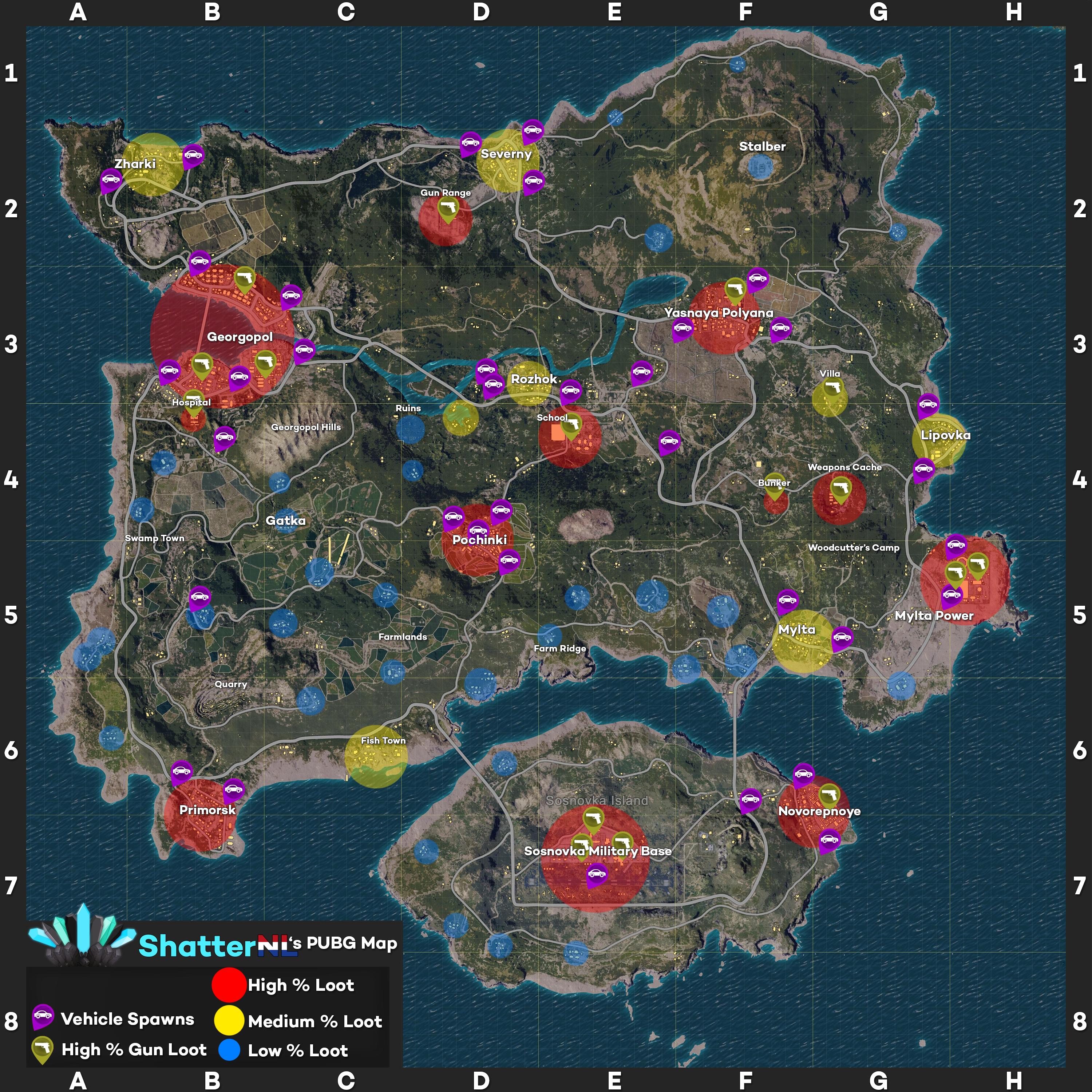 PLAYERUNKNOWN’S BATTLEGROUNDS Maps &amp; Loot Maps, Pictures ...