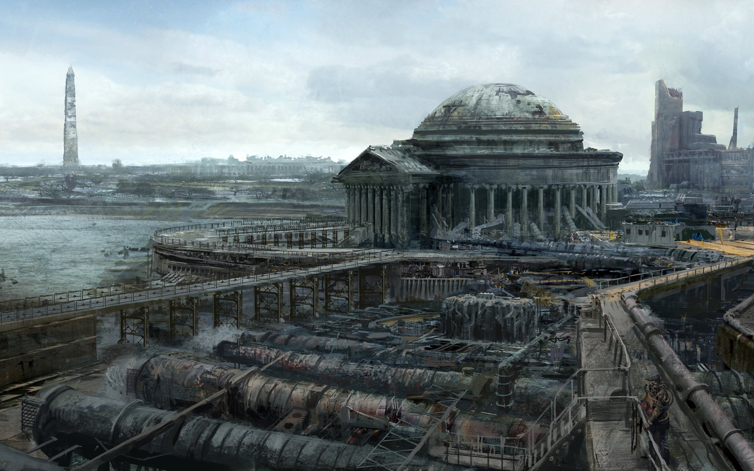 Разрушенная цивилизация. Руины Вашингтона фоллаут 3. Фоллаут 3 Вашингтон. Развалины Вашингтона Fallout 3. Вашингтон фоллаут 3 арт.