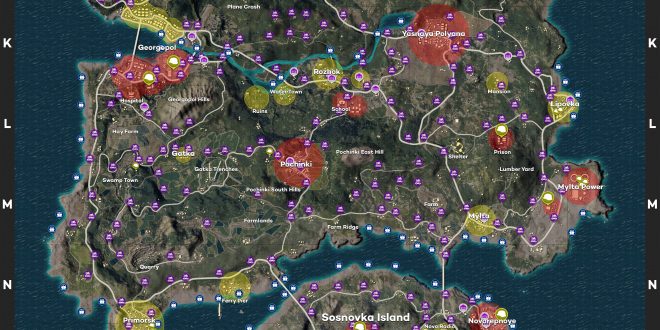 PLAYERUNKNOWN’S BATTLEGROUNDS Erangel Maps & Loot Maps